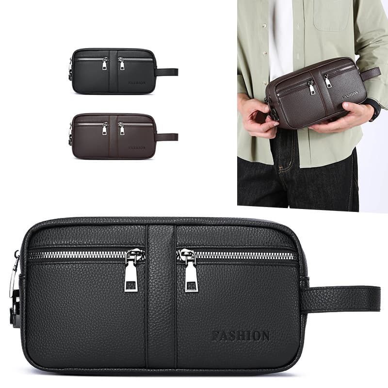 Business Casual Clutch Men's Large Capacity Wear-Resistant and Water-Repellent Commuting Clutch