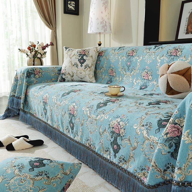 Nordic Style Sofa Cover, Chenille Thickened Sofa Slipcover, Four-Season Universal Non-Slip Sofa Cover, Simple Sofa Throw