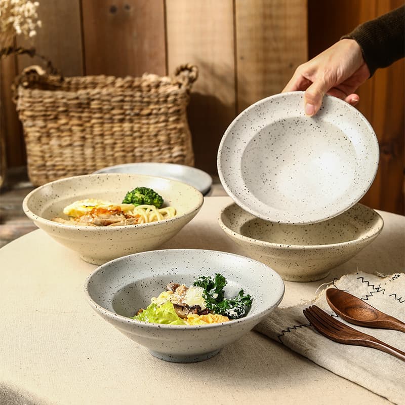 Japanese ramen bowl tableware ceramic bowl rice bowl bamboo hat bowl large bowl spicy hotpot maocai soup noodle bowl dessert bowl