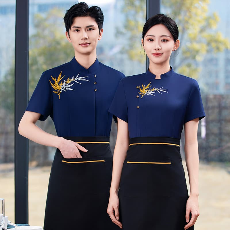 Restaurant Server Uniform Short Sleeve Staff Chef Bakery Hotpot Front Hall Short Sleeve Spring Summer Women