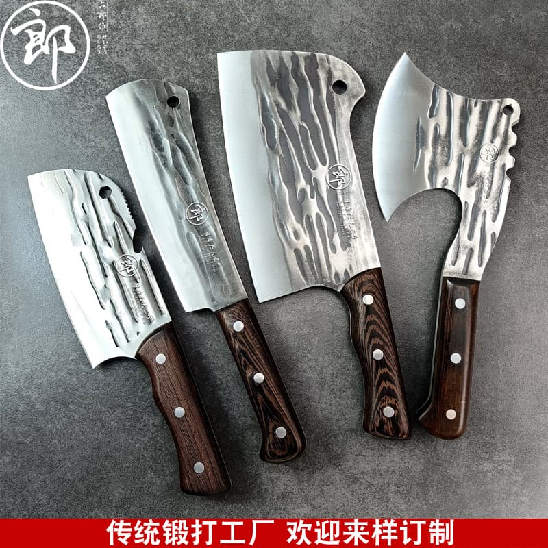 Thickened and Weighted Longquan Forged Wood Chopping Knife, Bone Chopping Knife, Chopping and Slicing Knife, Chopping Axe, Outdoor Use for Chopping Pork and Beef Bones, Kitchen and Home Use