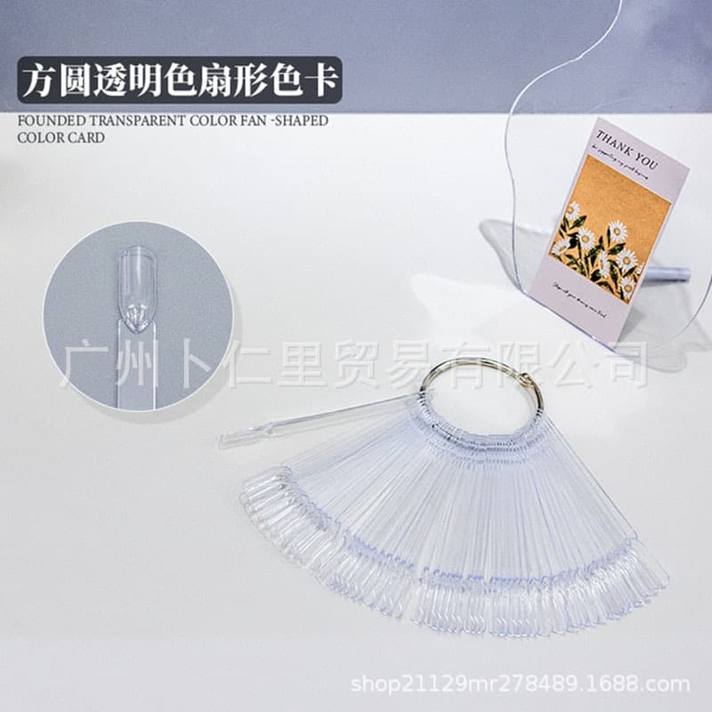 Cross-Border Hot Selling Nail Tips 50-Color Nail Fan Shape Color Card Nail Practice Color Card Nail Polish Gel Color Card Sample