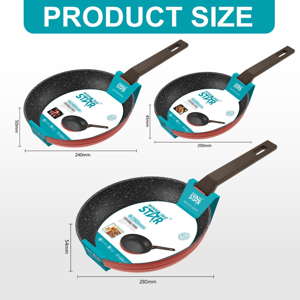 Winningstar Marble Non-Stick Frying Pan with Bakelite Handle, for Daily Cooking