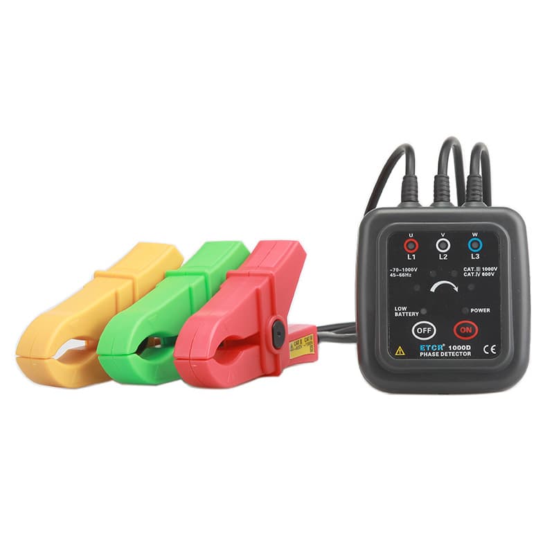 ETCR1000C/ETCR1000D Non-Contact Low Voltage Phase Sequence Meter with Audible and Visual Phase Detector