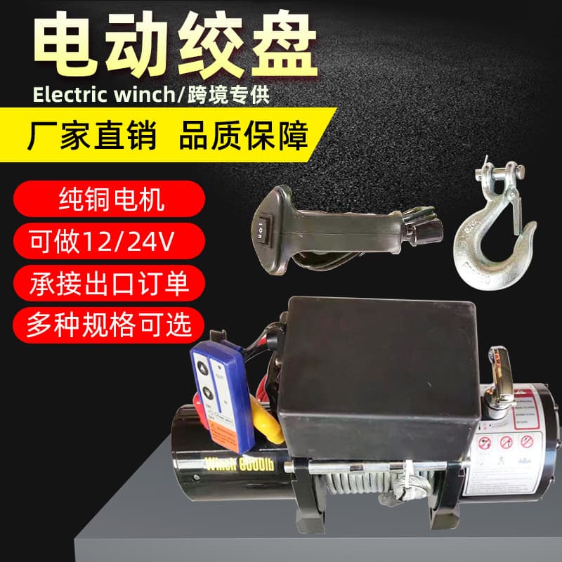 Export Supply Electric Winch 12V 24V Electric Hoist Vehicle Winch Car Winch Rescue Winch