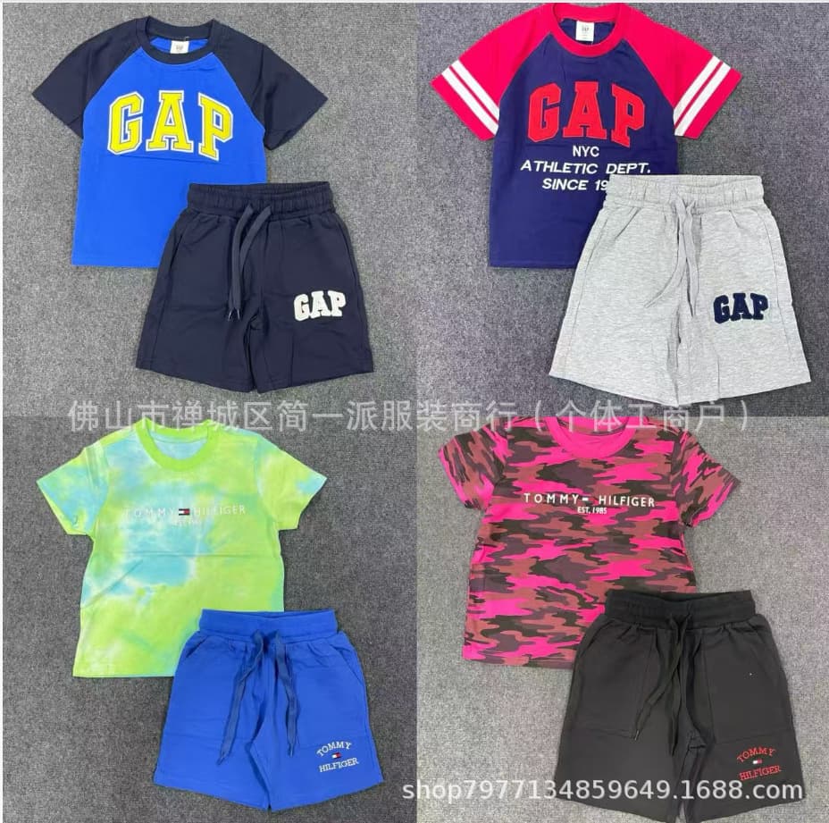 PatPat Kids Boys and Girls Summer Short Sleeve and Shorts Set, Fashionable Korean Style Thin Two-Piece Set, In Stock