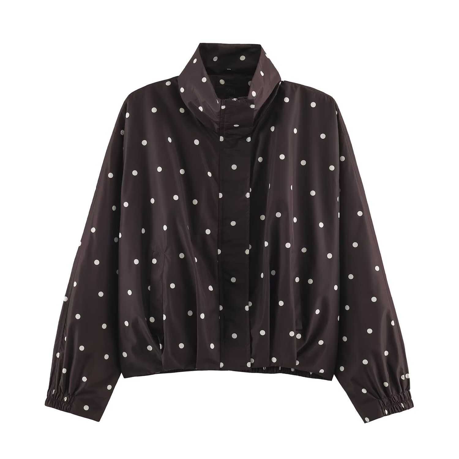 ZA Foreign Trade Wholesale European & American Style Women's Commuter Chic Polka Dot Bomber Jacket 6318278