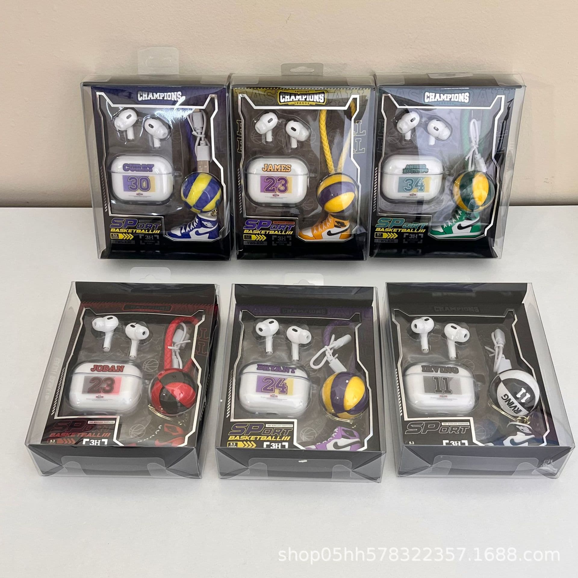 Cross-border Bluetooth Headphones 2026 New Cartoon Nike Football Pendant Headphone Case Set Factory Wireless Earbuds