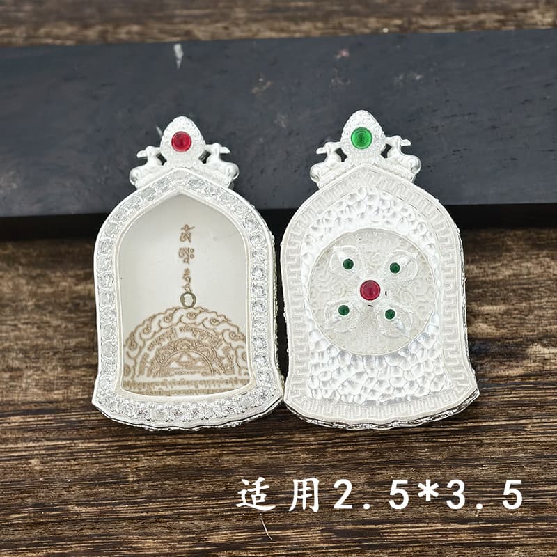 Tibetan Gau Box Thangka Painting Case Multi-Size Single-Sided Double-Sided Pendant Portable Buddha Amulet Thangka Factory Wholesale