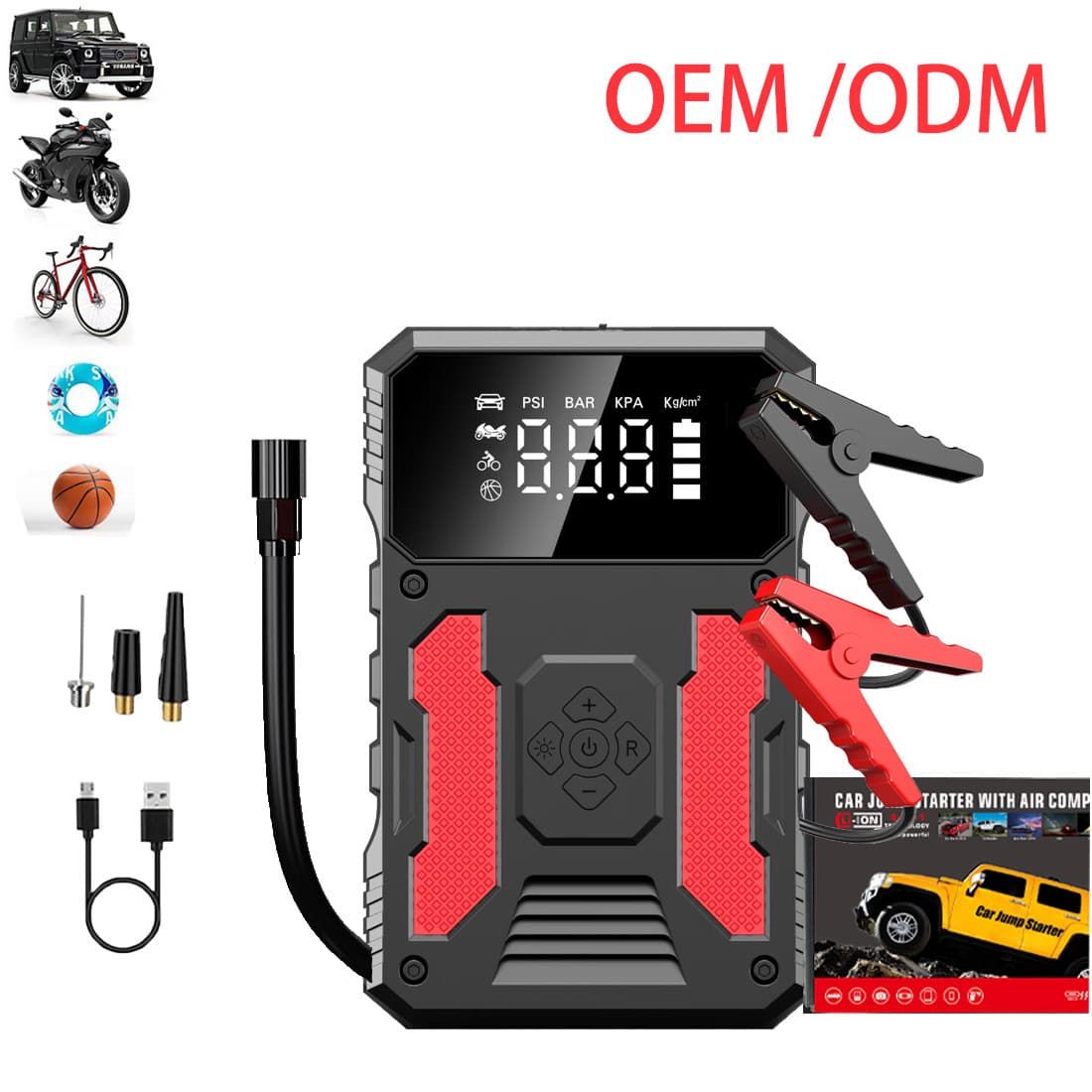 Portable air pump all-in-one emergency starting power supply with power bank car battery car backup