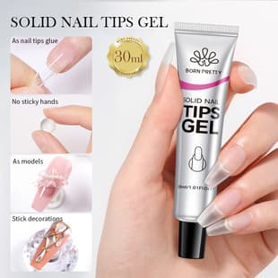BORN PRETTY New Tubular Press-On Nail Adhesive Gel, Firm and Non-Rebound Solid Sticky Gel for Nail Tips