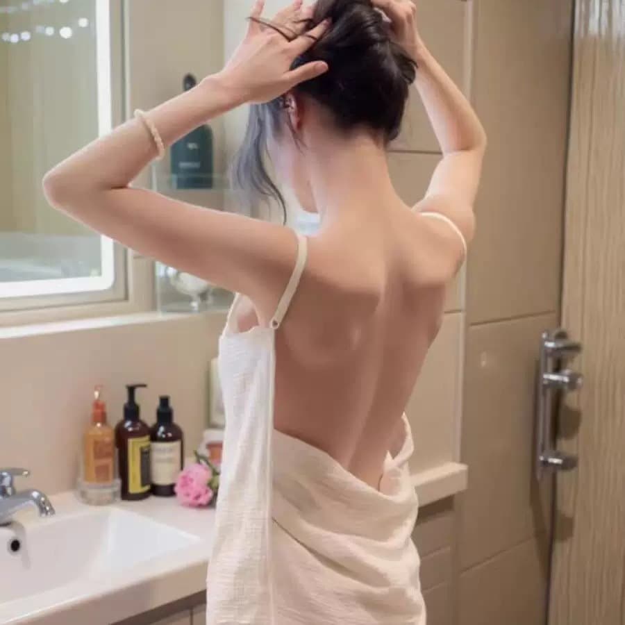 New cotton gauze bath skirt pajamas for women spring and autumn high-end wearable loose summer nightgown women's sling bath towel