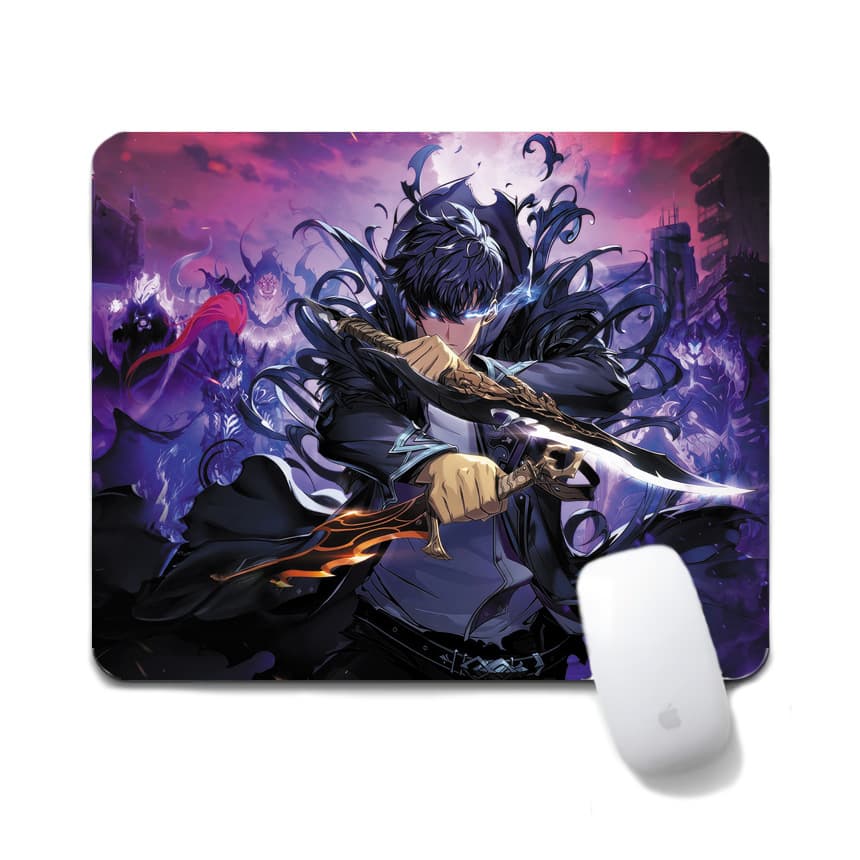 Solo Leveling Anime Mousepad 20x24cm Gaming Mousepad Non-Slip Cloth Material Single-Sided Customizable Design for Europe And North America