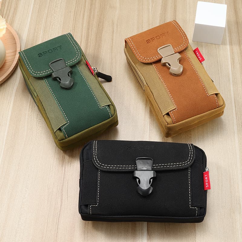 Men's multi-functional waist bag/phone case for work and construction sites, 6.8-inch mini bag suitable for middle-aged and elderly people.