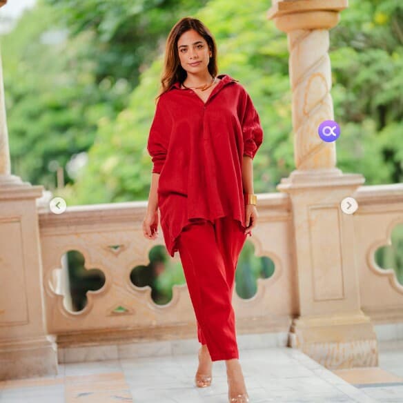 2026 Summer New European and American Cross-Border Red Casual Set Women Long Sleeve Top Wide Leg Pants Fashion Vacation Women's Clothing