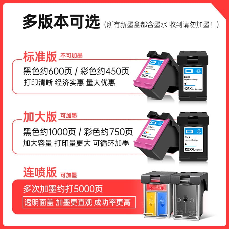 Compatible HP 123 Ink Cartridge for HP 2130 2620 2630 2632 2633 2133 5030 Printers