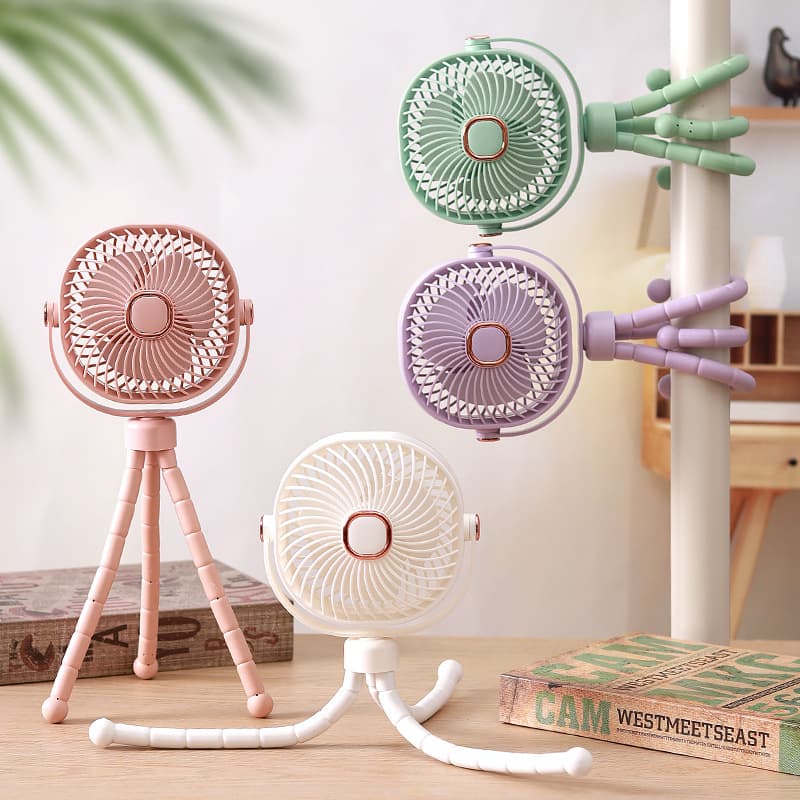 Multifunctional Octopus Fan Portable USB Rechargeable Fan for Stroller Outdoor Desktop Quiet Strong Wind