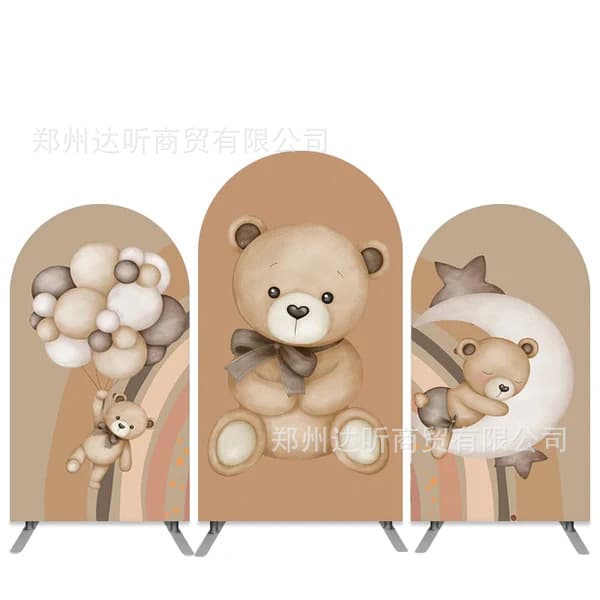 Amazon Temu Hot Selling New Butterfly Bear Gender Reveal Birthday Party High Quality Arch U-Shaped Backdrop Cover