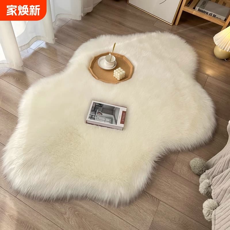 White Plush Mirror Front Carpet Bedroom Bedside Carpet Cloud Plush Living Room Coffee Table Floor Mat Bay Window Mat