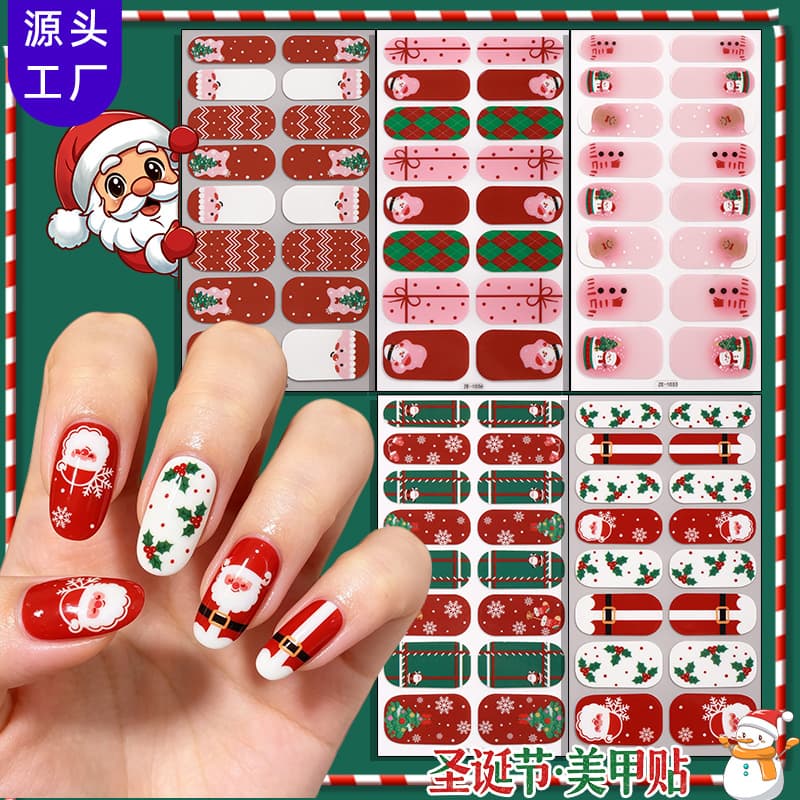 Zhengxiang Cross-border In Stock Nail Polish Film Manicure Stickers Christmas Sparkling Gold Foil European and American Hot Selling Snowflake Nail Stickers