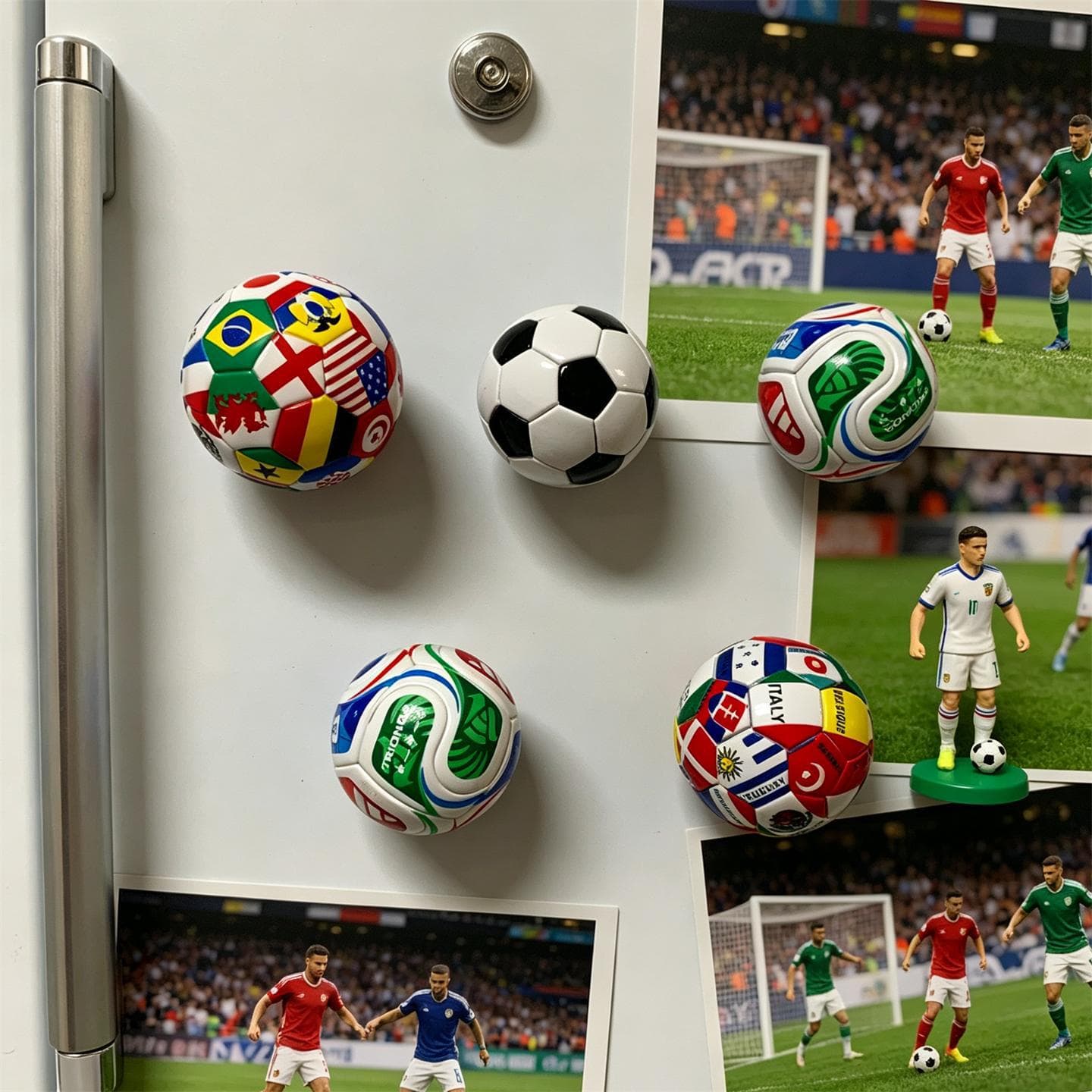 2026 Soccer 3D Decorative Soccer Fridge Magnet World Flags New Cross-Border Fan Decoration Magnetic Gift