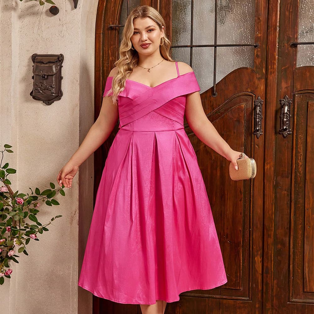 Cross-Border Summer New European American Sexy Plus Size Dress Cross Flared Vacation Style Long Dress