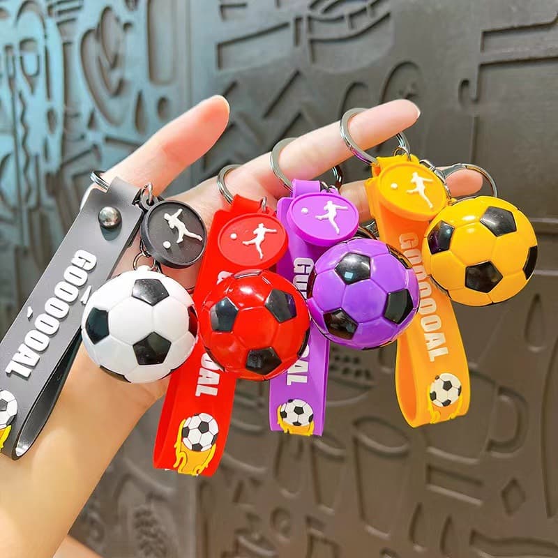 Fashionable car bag pendant, exquisite and cute small gift for couple, creative large world football keychain