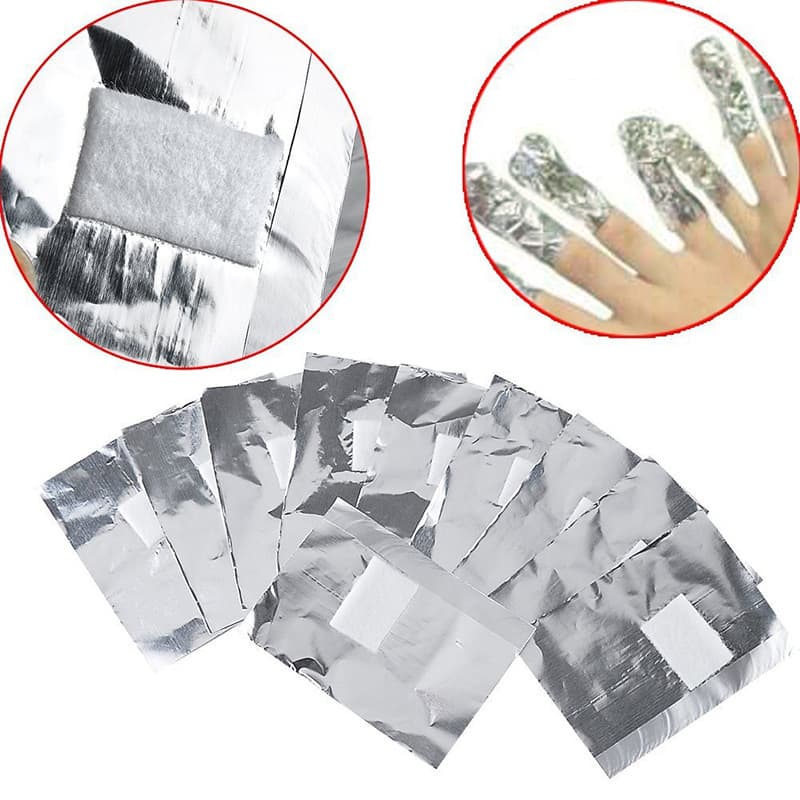 Manicure nail removal foil, glossy 65*95 with thickened cotton block, liquid-free nail removal foil, nail removal auxiliary foil