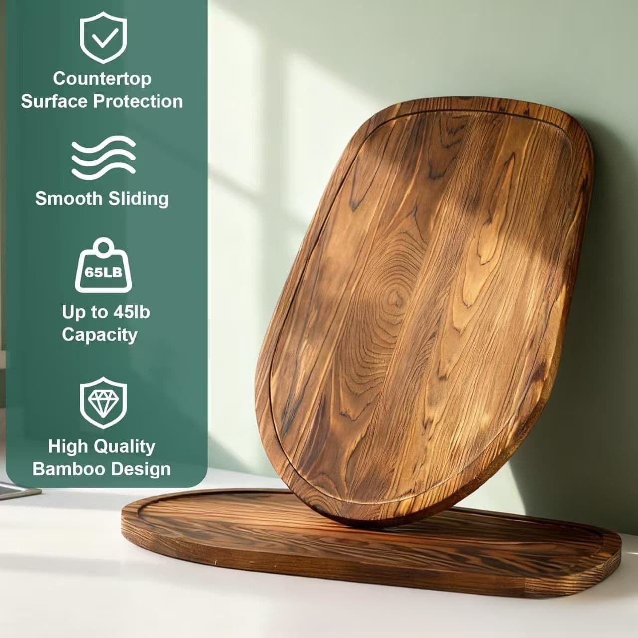 Solid Wood Coffee Machine Blender Sliding Tray Wooden Blender Sliding Mat Kitchen Countertop Small Appliance Moving Pad