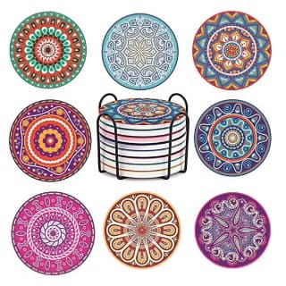 Ceramic Mandala Pattern Round Heat Insulation Mat for Home Dining Tables (Wholesale)