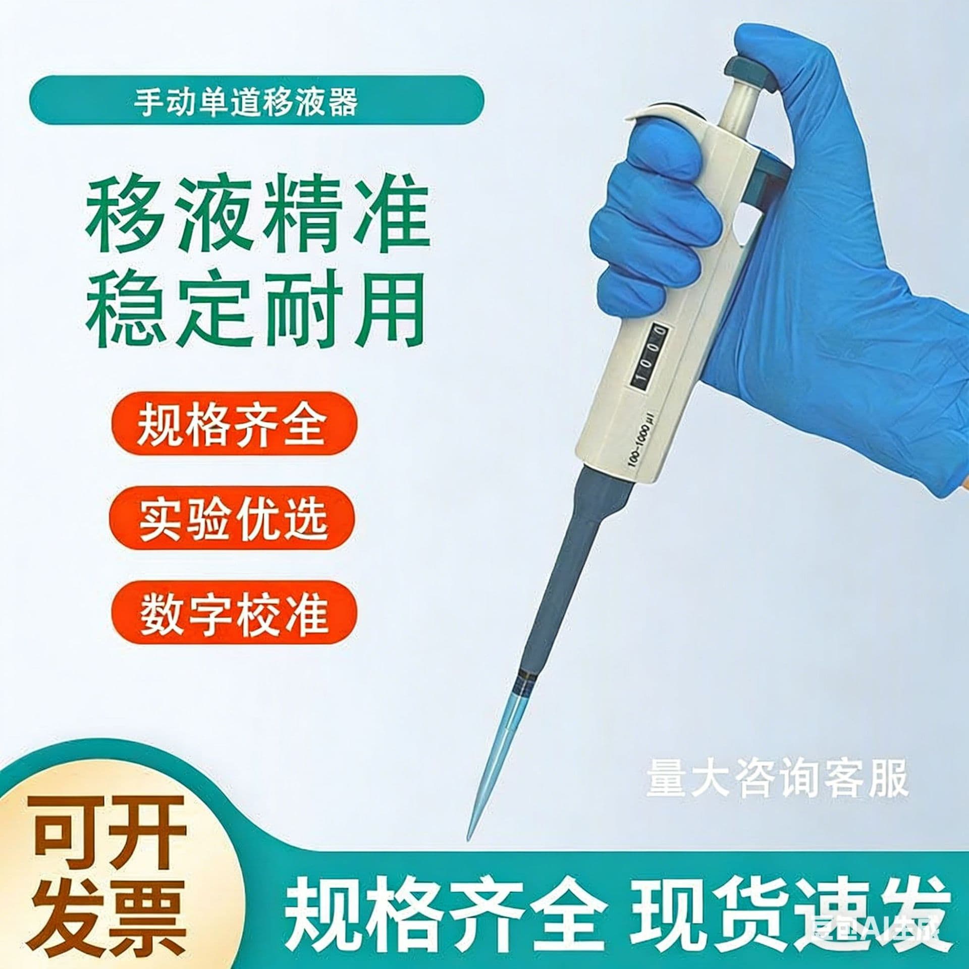 Manual Digital Adjustable Pipette for Laboratory Precision Liquid Handling, Multiple Specifications Available, Ideal for University Research