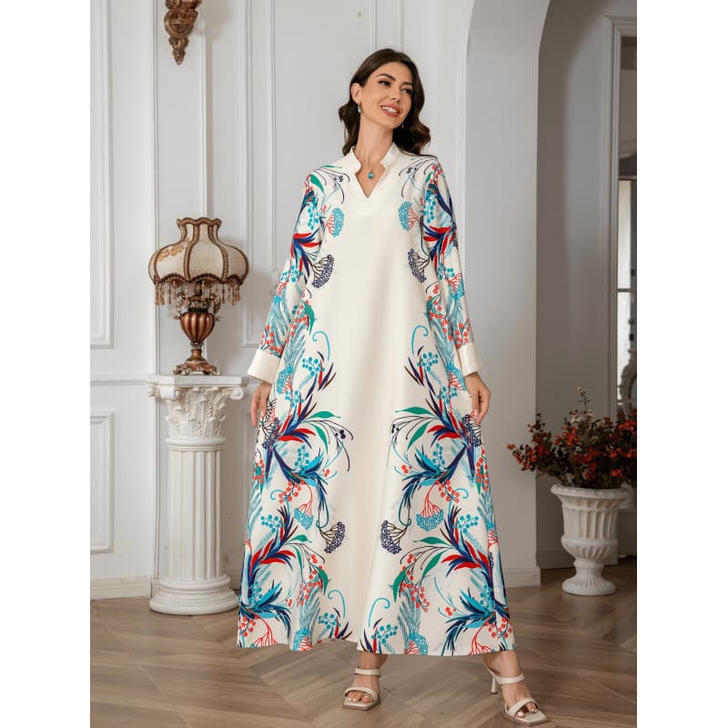 SW0814 Cross-border Women's Robe European and American Long Dress Abayas Cross-border Women's Clothing