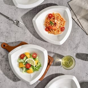 Irregular Plate Vegetable Plate Commercial Household Dish White Ceramic Dinner Plate Hotel Tableware Restaurant Cold Dish Plate Soup Plate