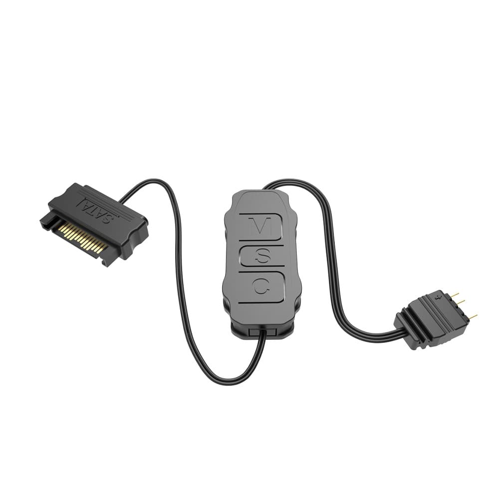 SATA to ARGB 3-Pin Manual Controller 2nd Gen Lighting Mode Diversified Cable Extension Computer Case Fan