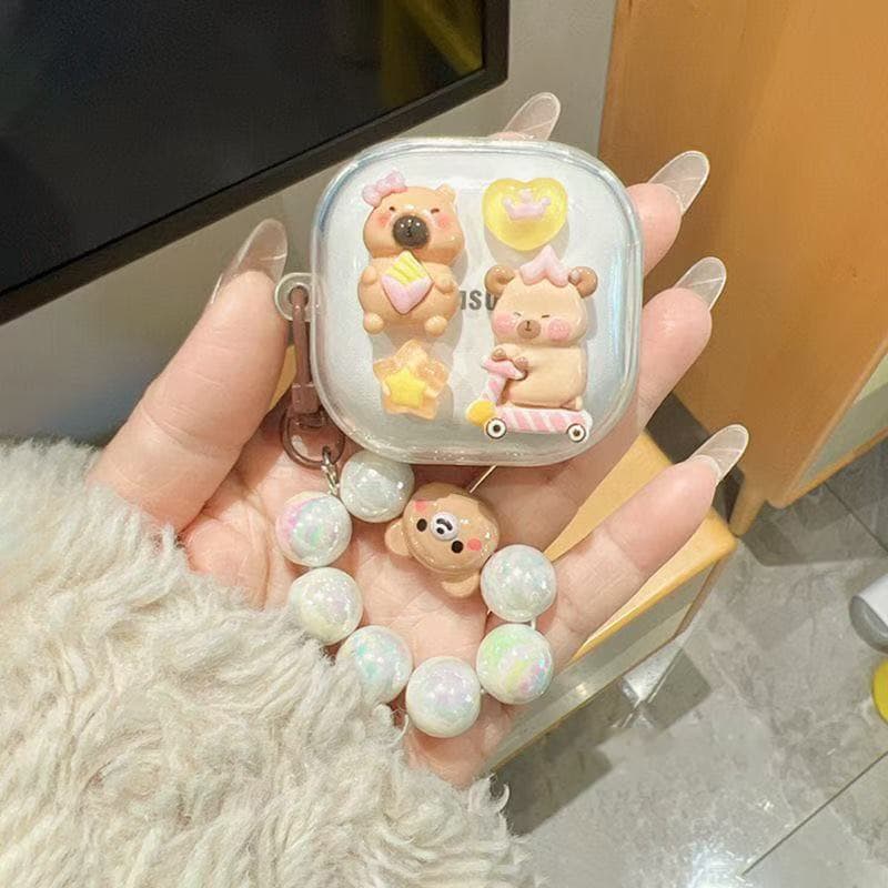 Kapibala is suitable for Samsung buds4 Pro headphone protective cover buds4 headphone case transparent and cute soft shell case
