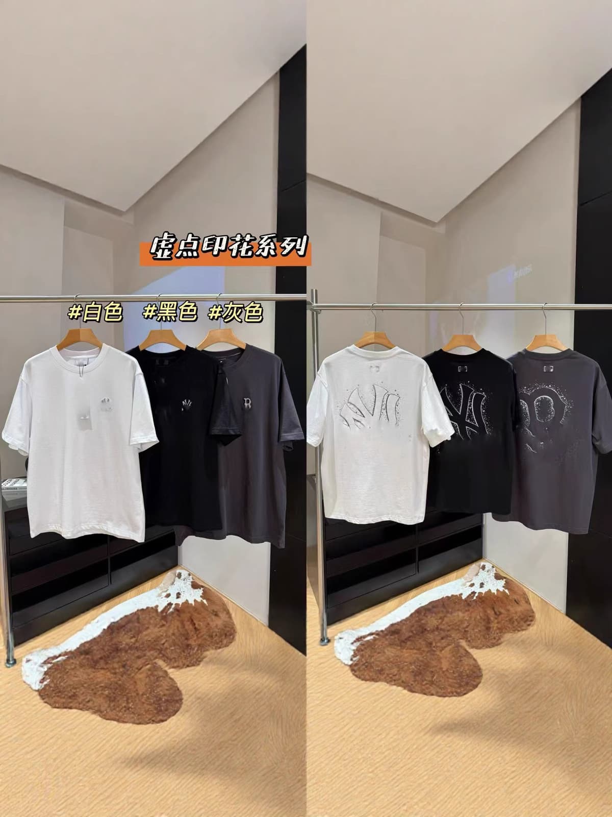 2025 New ML*b Back Splatter Large Logo Print Short Sleeve T-Shirt Summer Unisex Popular Short Sleeve Wholesale