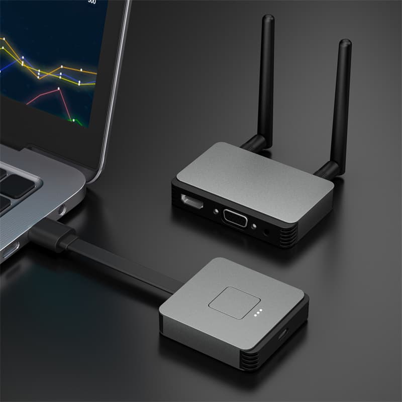 Enterprise-grade wireless HDMI laptop screen mirroring to TV projector, no wiring or drivers required, 50-meter screen mirroring device.