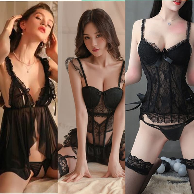 Sexy Lingerie See-Through Underwire Pajamas 874 Suspender Nightgown 842 Mesh Temptation 804 Home Suit 814