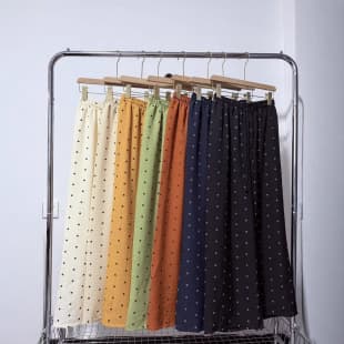 Ice Silk Wide Leg Pants Women's Summer High Quality Thin Loose Straight Women's Pants Versatile Casual Pants Cross-border Linen Polka Dot Pants