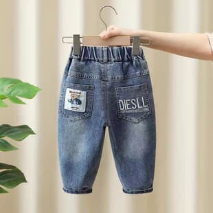 Boys Blue Jeans Spring Autumn New Children Casual Pants Toddler Korean Style Versatile Long Pants Cool Trendy