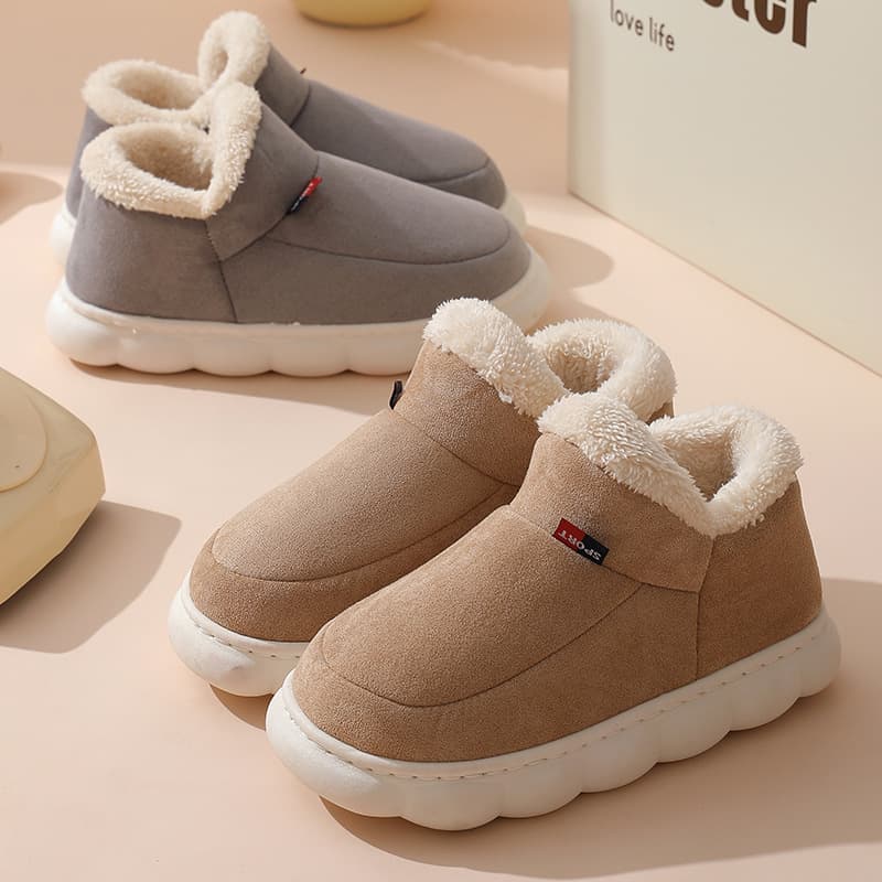 2024 Cross-Border Foreign Trade Ready Stock Old-Style Cotton Shoes Unisex Winter Outdoor Enclosed Fleece-Lined Indoor Warm Thick-Soled Cotton Shoes Men