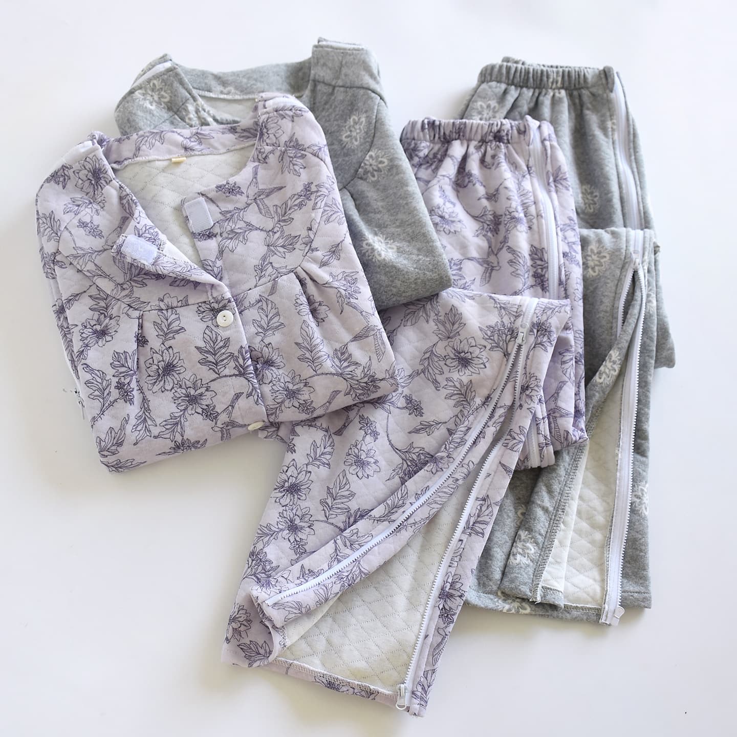Women's autumn and winter air cotton easy to put on and take off post-acupuncture recovery pajamas physiotherapy clothes thickened warm large size nursing clothes