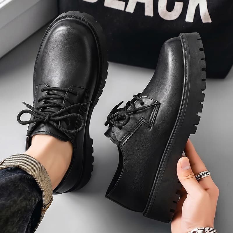 2026 Summer New Casual Shoes Men Formal Business Black Men's Shoes British Round Toe Breathable Wenzhou Men's Skate Shoes