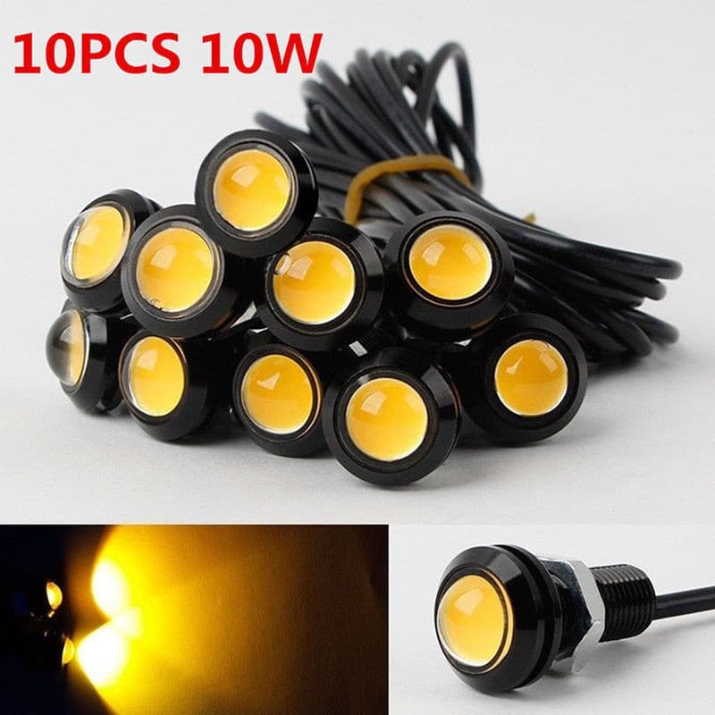 Cross-border Eagle Eye LED Car Bulb, Motorcycle 18mm Eagle Eye Light, Ultra-thin Eagle Eye, Waterproof, Amber
