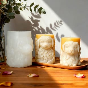 Puppy Relief Cylinder Aromatherapy Candle Silicone Mold DIY Dog Aroma Stone Handmade Soap Plaster Ornament Mold