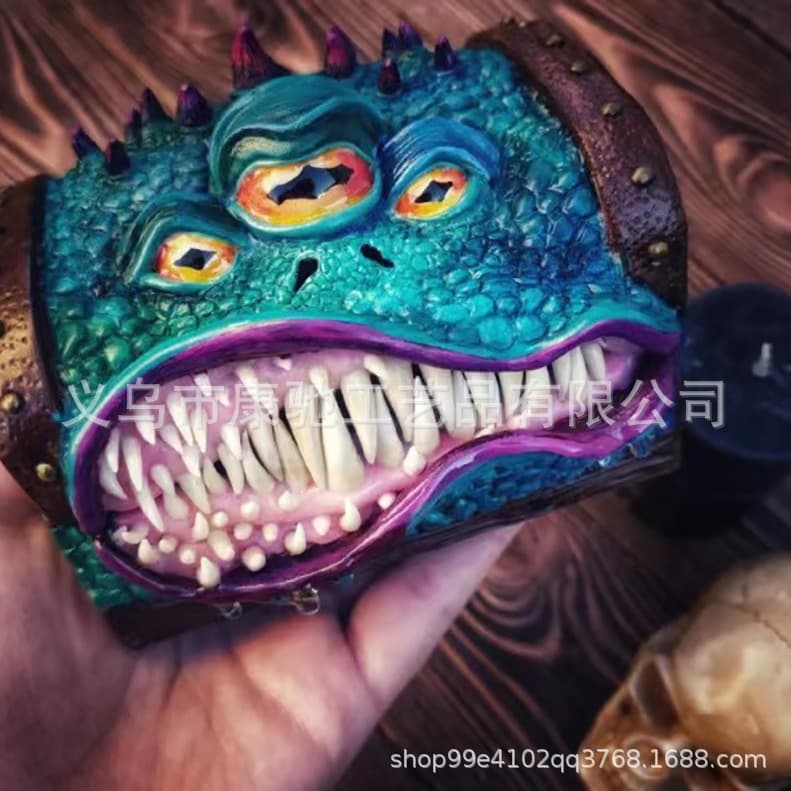 Cross-Border Big Mouth Demon Box Resin Craft Ornament Home Garden Dungeons and Dragons Mystery Box Decoration