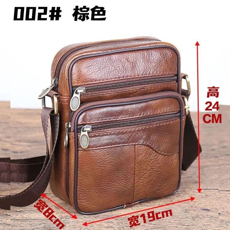 Genuine Leather Crossbody Bag for Men, Shoulder Bag, Vertical and Horizontal Briefcase, Handbag, Backpack