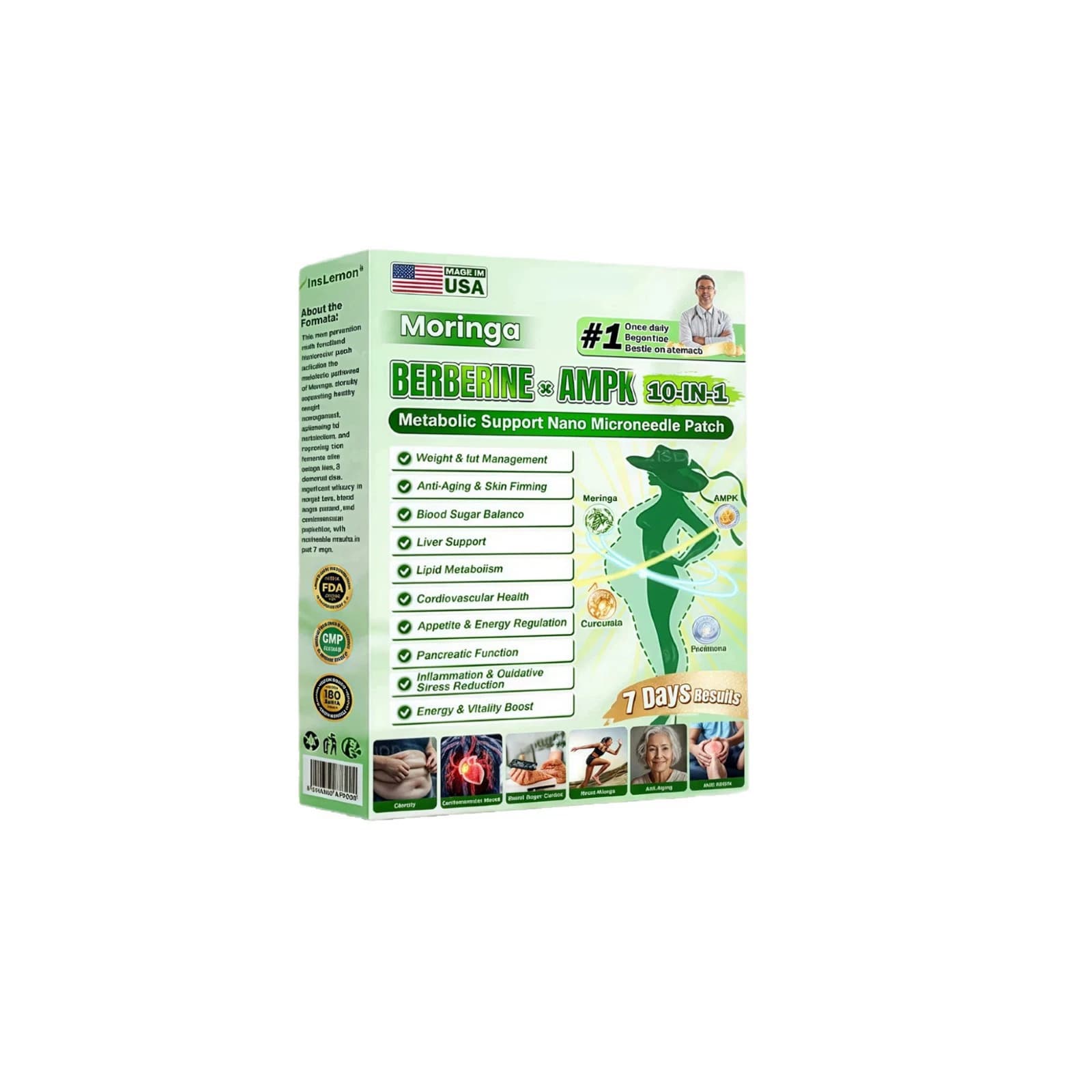 Cross-border Moringa Berberine x NAD+ 10-in-1 Advanced Nano Patch