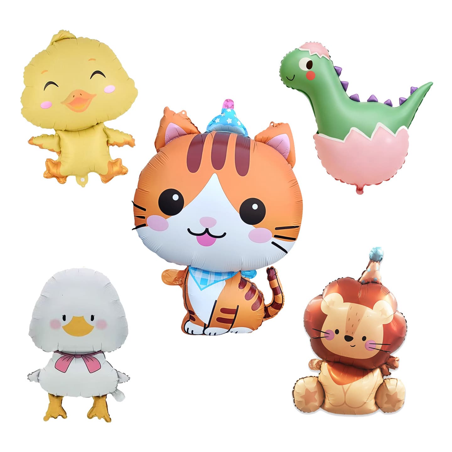 New Cartoon Lion Dinosaur Foil Balloon Birthday Party Decoration Cute Kids Birthday Setup Party Decor
