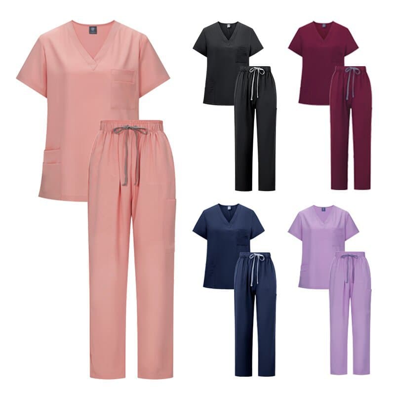 Cross-border Amazon professional doctor and nurse uniforms, medical brushes, surgical gowns, hand-washing clothes suits for men and women, quick-drying v